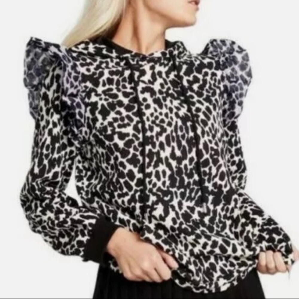 NWT Sandy Liang x Target Leopard Ruffle Hoodie